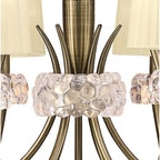 M4630AB Loewe 2 Tier Pendant 6+3 Light E14 Antique Brass Cream Shades