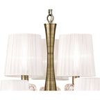 M4630AB/WS Loewe 2 Tier Pendant 6+3 Light E14 Antique Brass White Shades