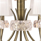 M4630AB/WS Loewe 2 Tier Pendant 6+3 Light E14 Antique Brass White Shades