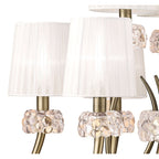 M4630AB/WS Loewe 2 Tier Pendant 6+3 Light E14 Antique Brass White Shades