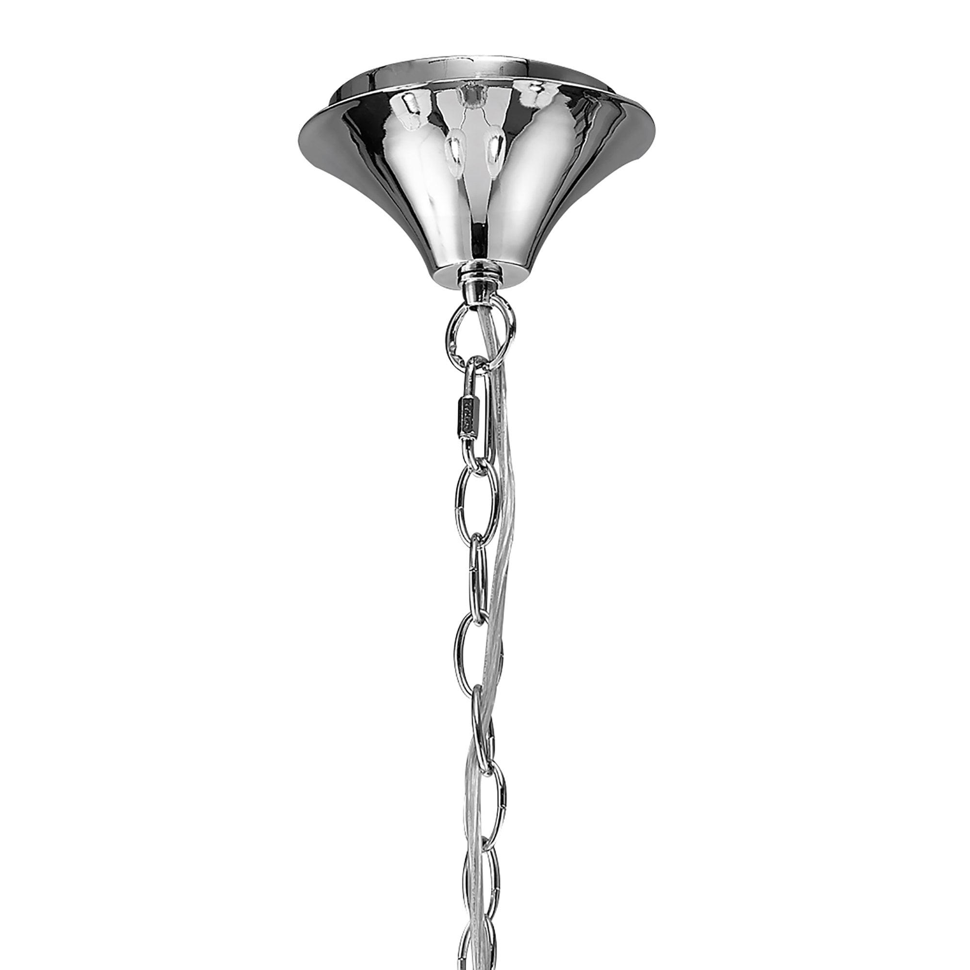 M4631/CS Loewe Pendant 5 Light E14 Polished Chrome Cream Shades