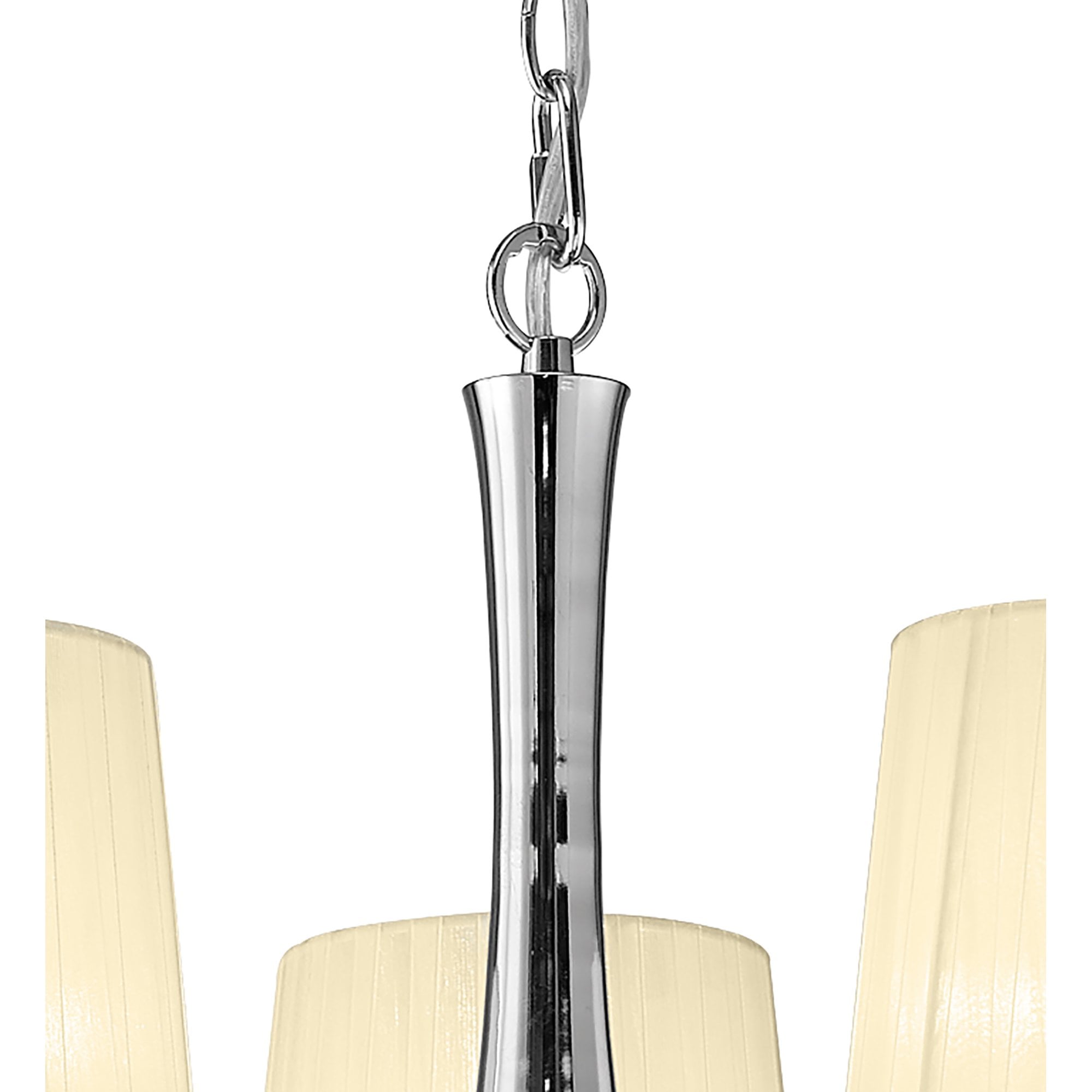 M4631/CS Loewe Pendant 5 Light E14 Polished Chrome Cream Shades
