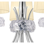 M4631/CS Loewe Pendant 5 Light E14 Polished Chrome Cream Shades