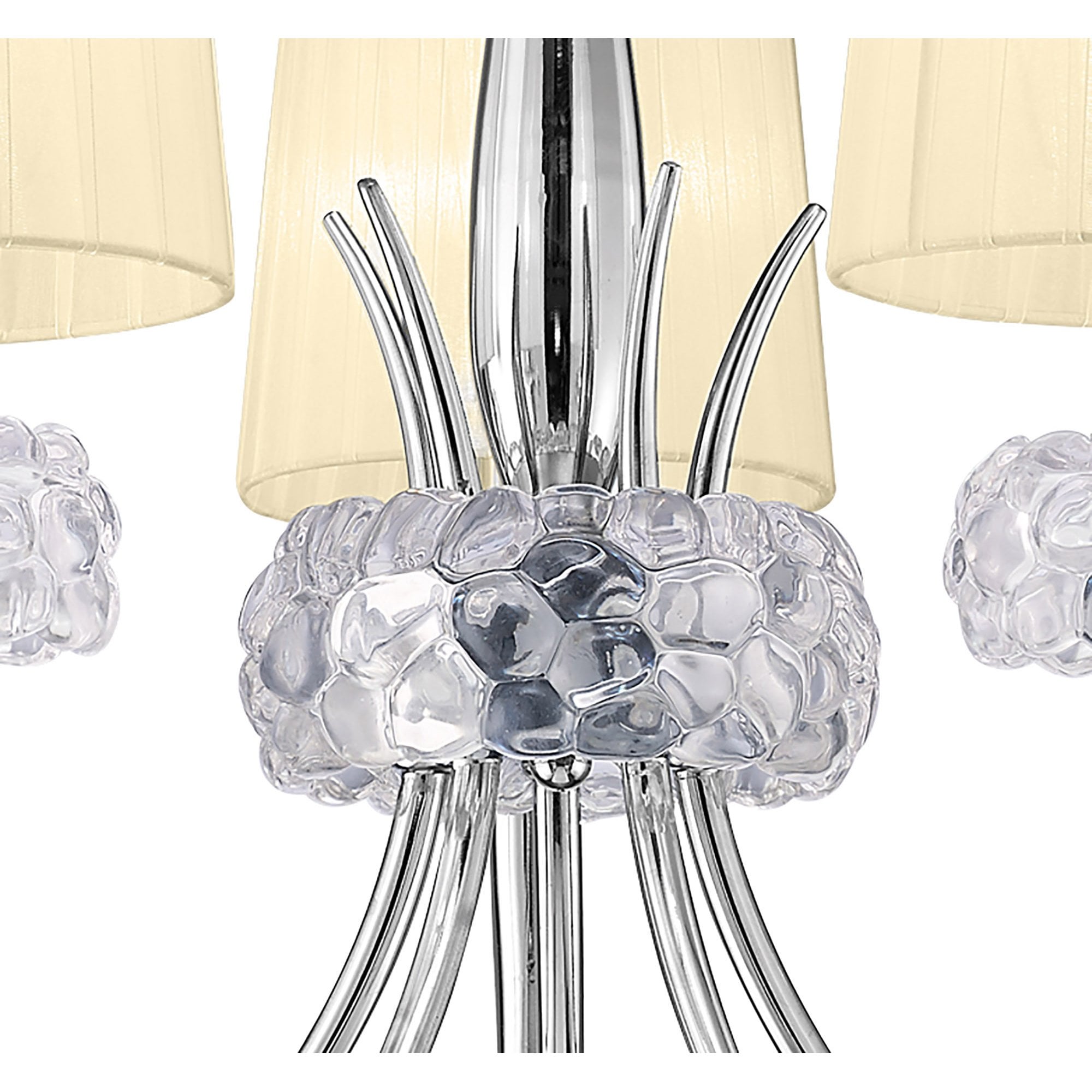 M4631/CS Loewe Pendant 5 Light E14 Polished Chrome Cream Shades