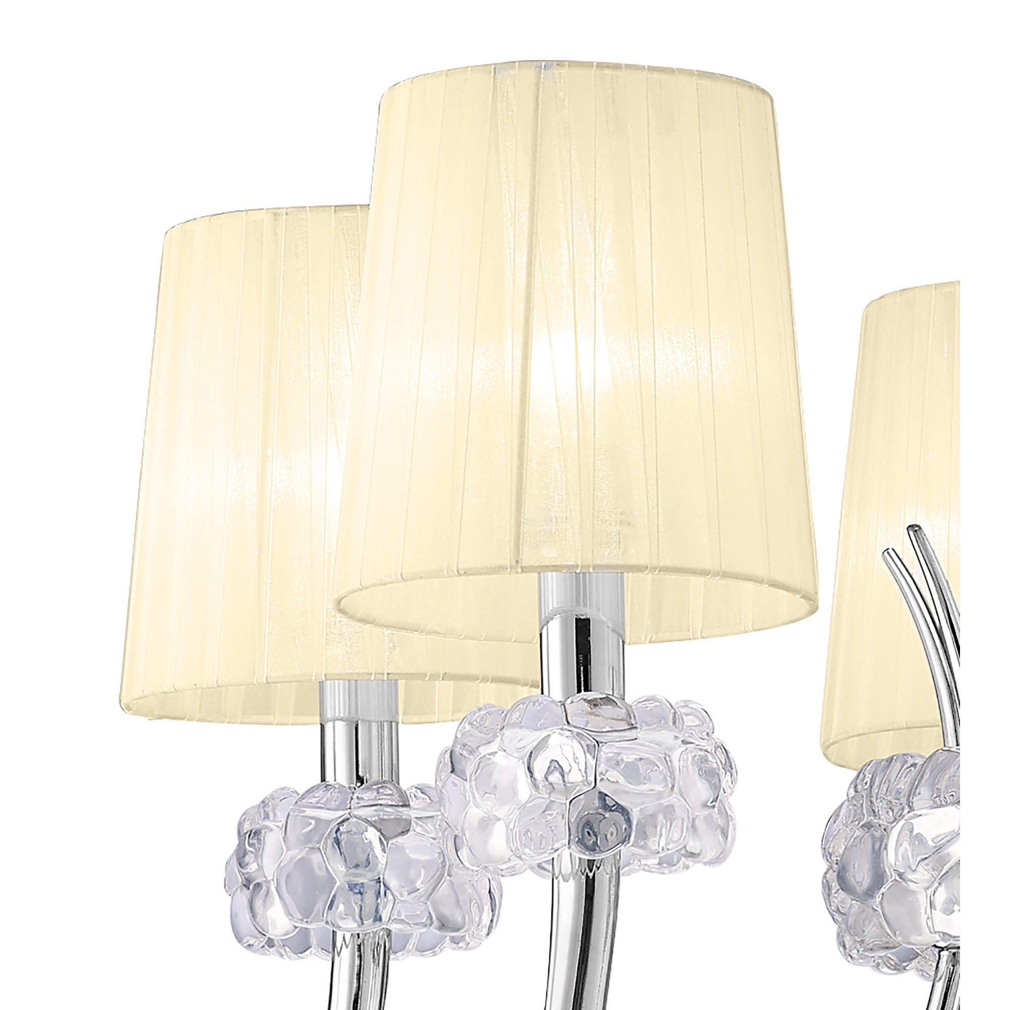 M4631/CS Loewe Pendant 5 Light E14 Polished Chrome Cream Shades