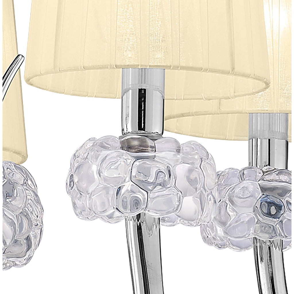 M4631/CS Loewe Pendant 5 Light E14 Polished Chrome Cream Shades