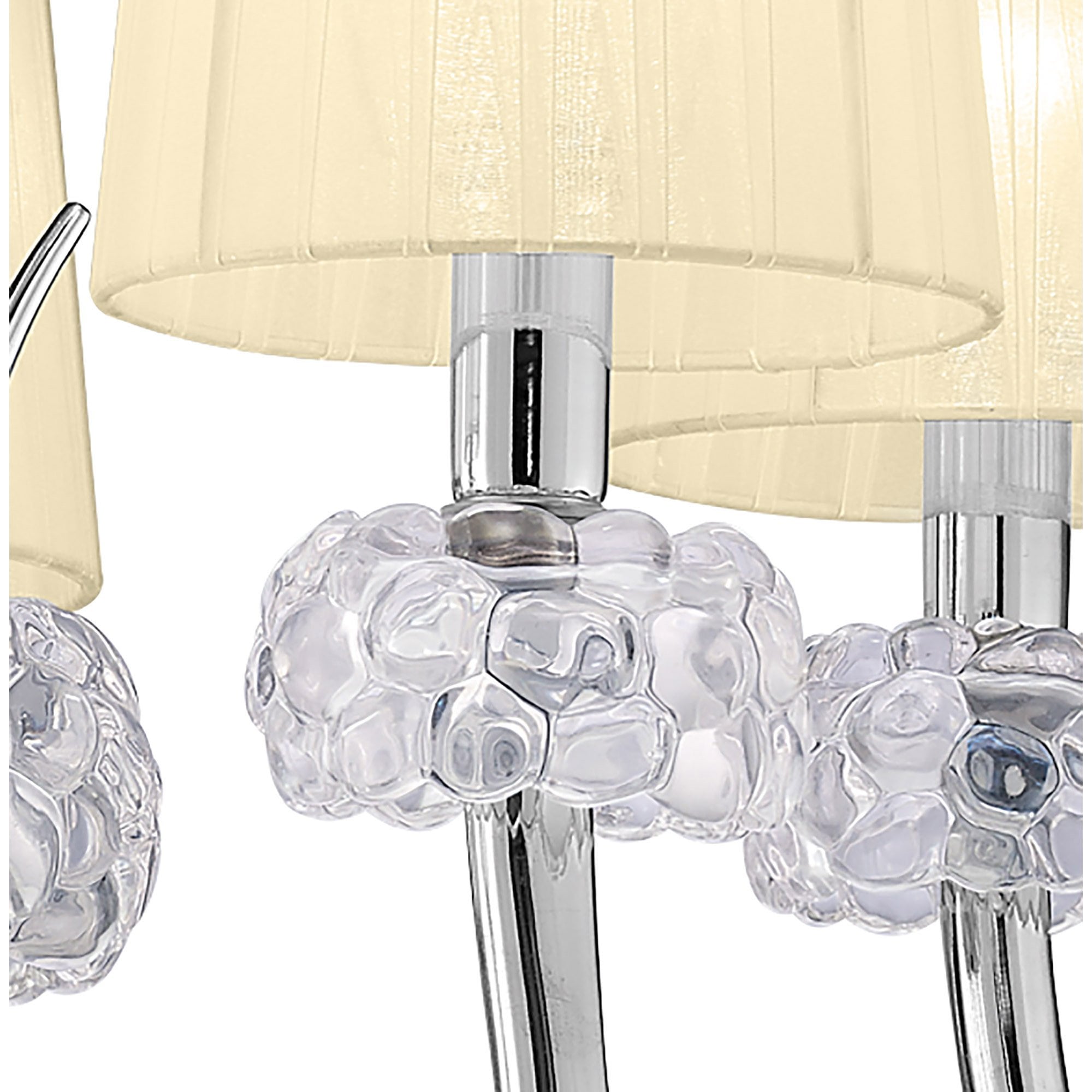 M4631/CS Loewe Pendant 5 Light E14 Polished Chrome Cream Shades