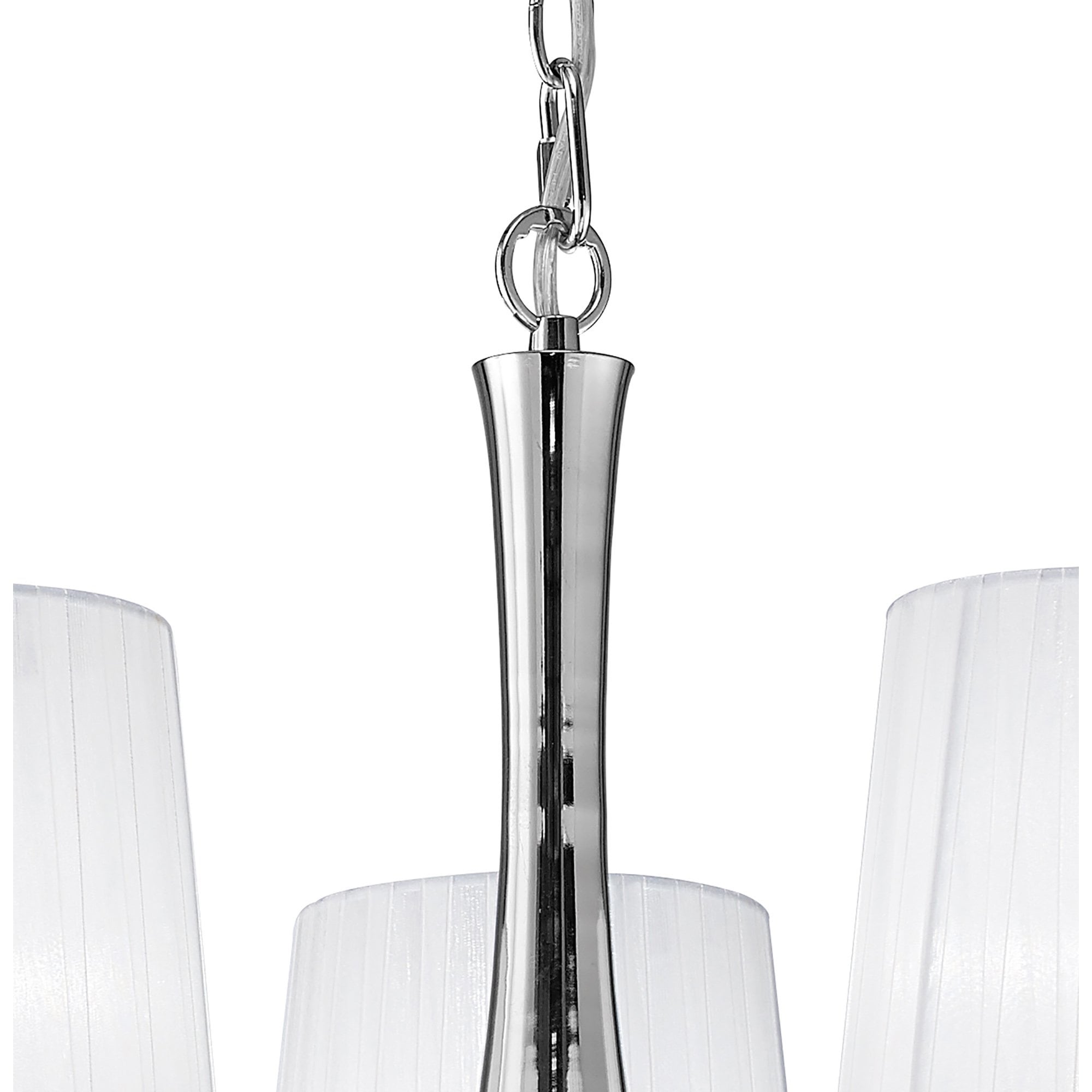 M4631 Loewe Pendant 5 Light E14 Polished Chrome White Shades