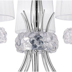 M4631 Loewe Pendant 5 Light E14 Polished Chrome White Shades