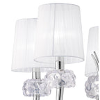 M4631 Loewe Pendant 5 Light E14 Polished Chrome White Shades