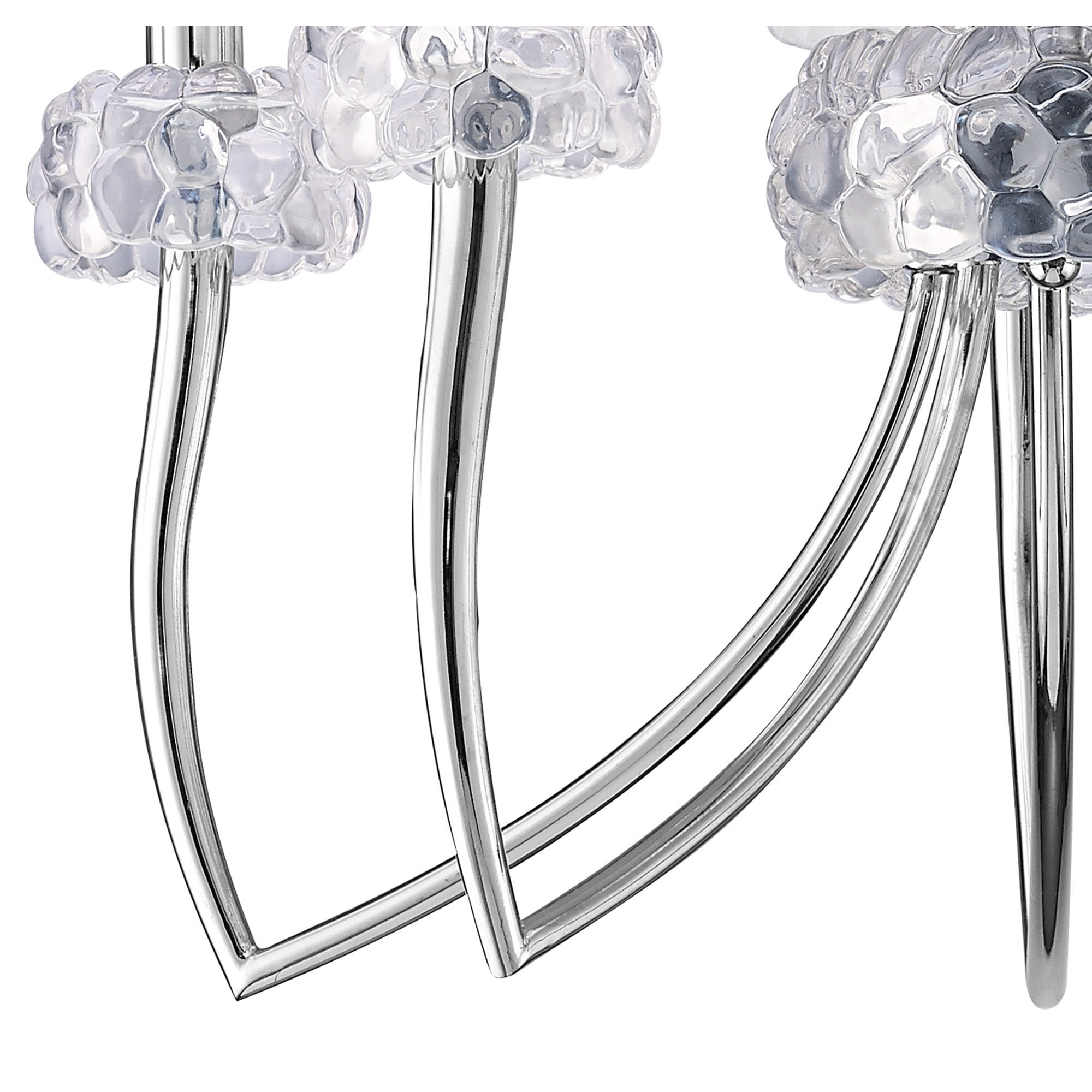 M4631 Loewe Pendant 5 Light E14 Polished Chrome White Shades