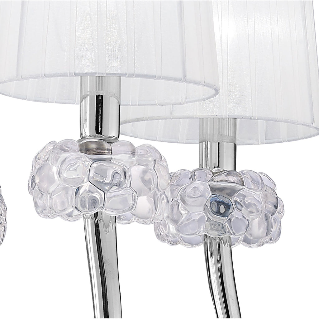M4631 Loewe Pendant 5 Light E14 Polished Chrome White Shades