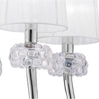 M4631 Loewe Pendant 5 Light E14 Polished Chrome White Shades
