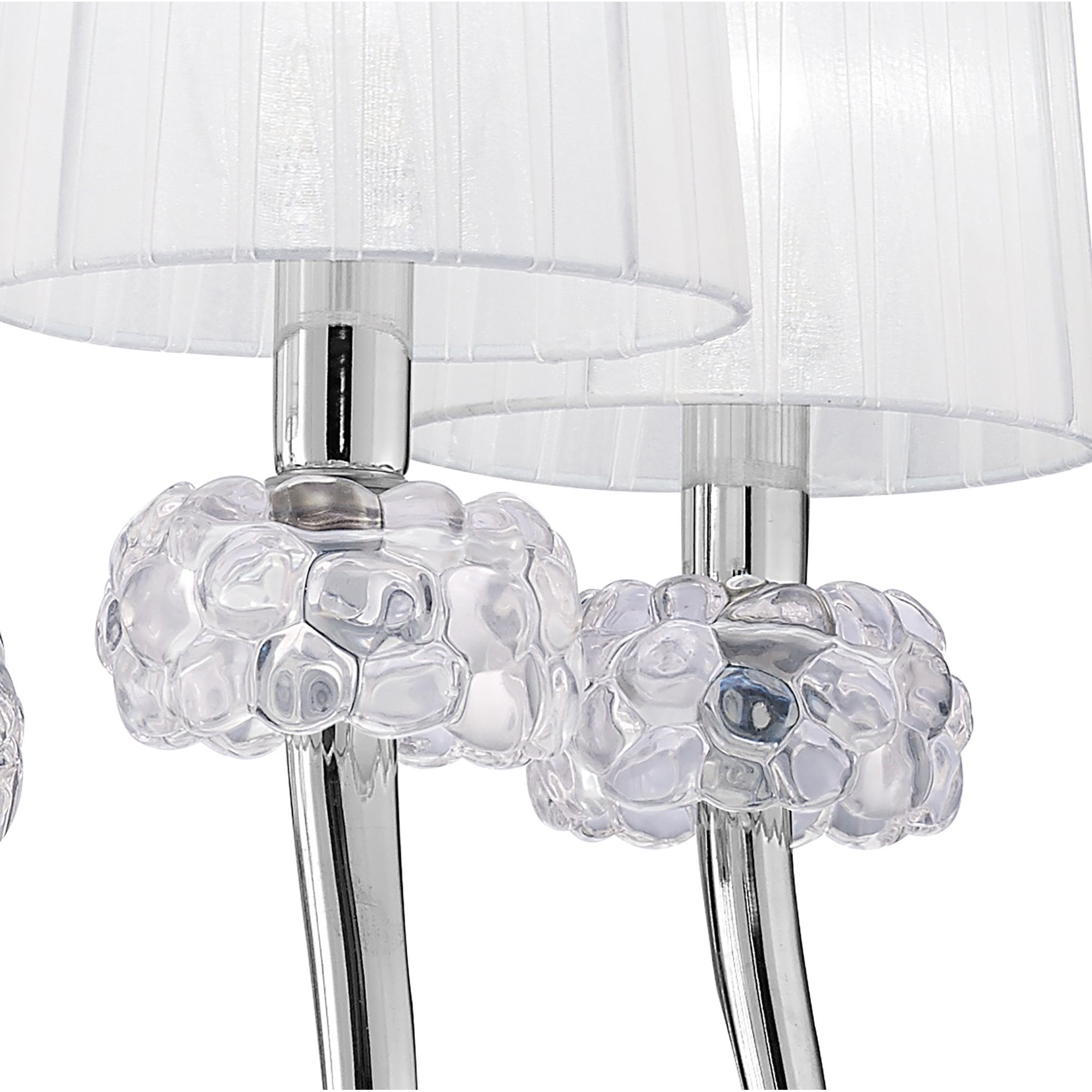 M4631 Loewe Pendant 5 Light E14 Polished Chrome White Shades