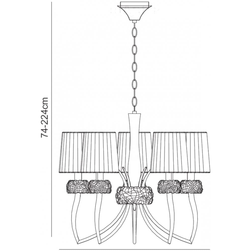 M4631AB/SB Loewe Pendant 5 Light E14 Antique Brass Soft Bronze Shades