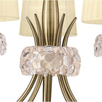 M4631AB Loewe Pendant 5 Light E14 Antique Brass Cream Shades