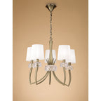 M4631AB/WS Loewe Pendant 5 Light E14 Antique Brass White Shades
