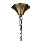M4631AB/WS Loewe Pendant 5 Light E14 Antique Brass White Shades