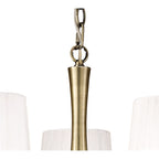 M4631AB/WS Loewe Pendant 5 Light E14 Antique Brass White Shades
