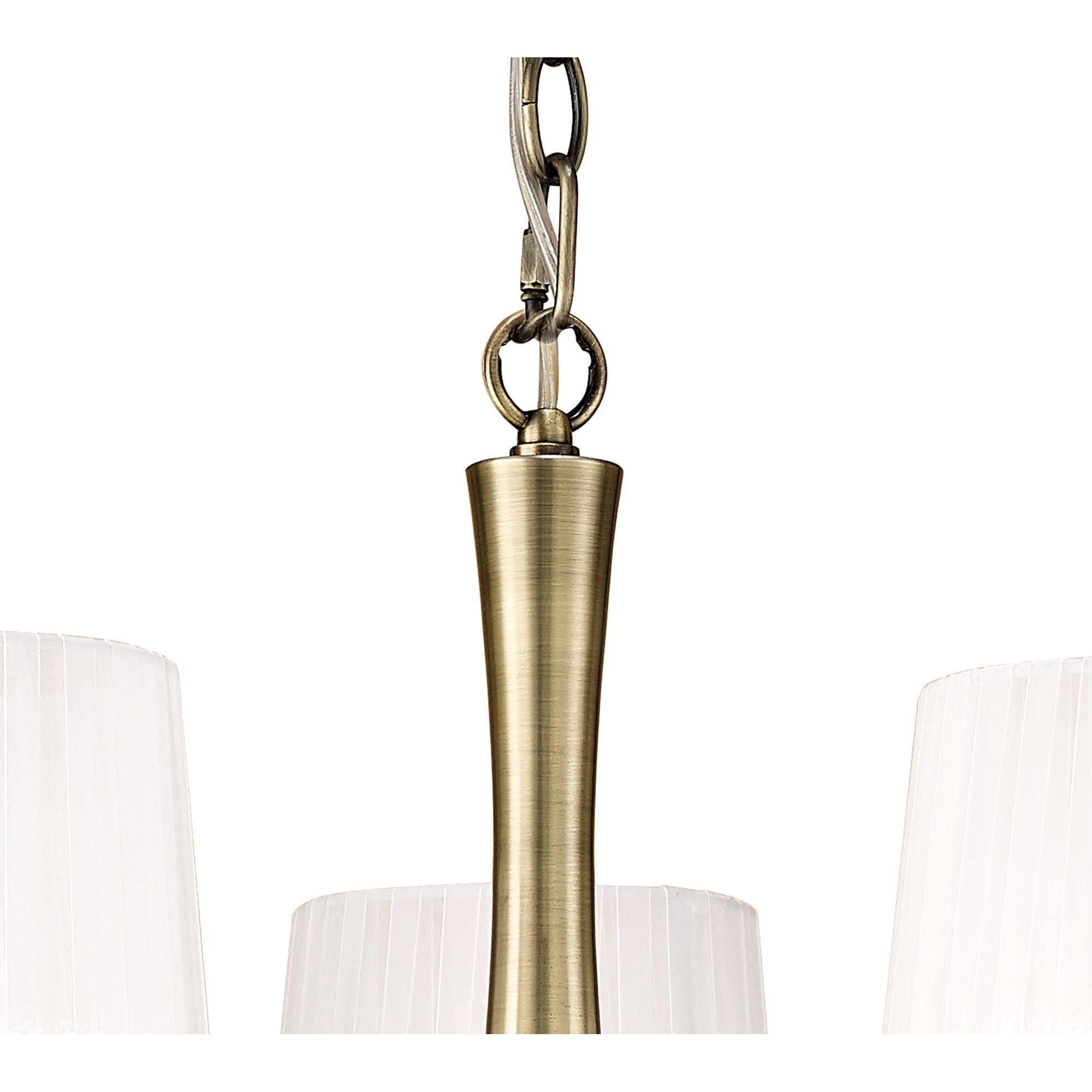 M4631AB/WS Loewe Pendant 5 Light E14 Antique Brass White Shades