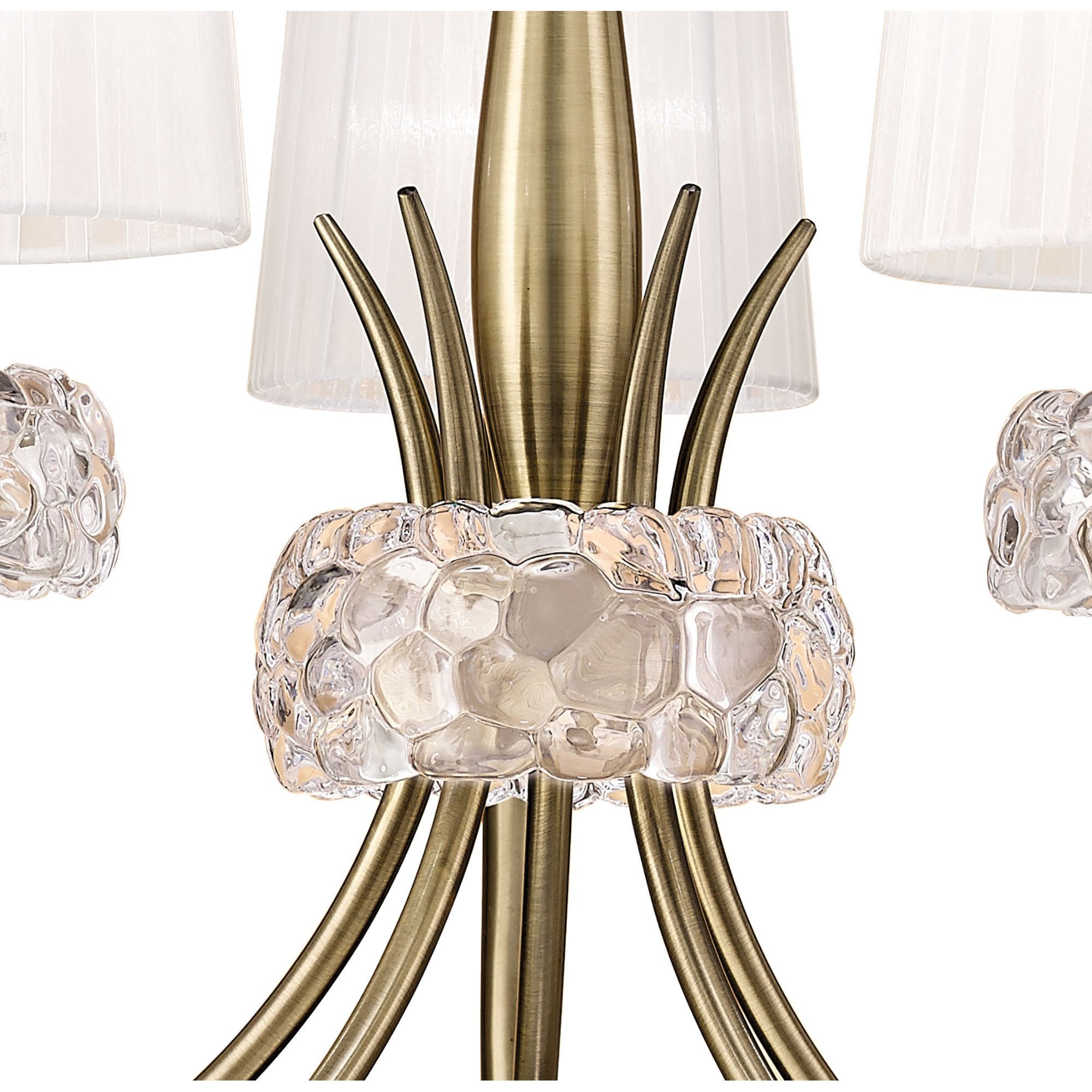 M4631AB/WS Loewe Pendant 5 Light E14 Antique Brass White Shades