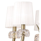 M4631AB/WS Loewe Pendant 5 Light E14 Antique Brass White Shades