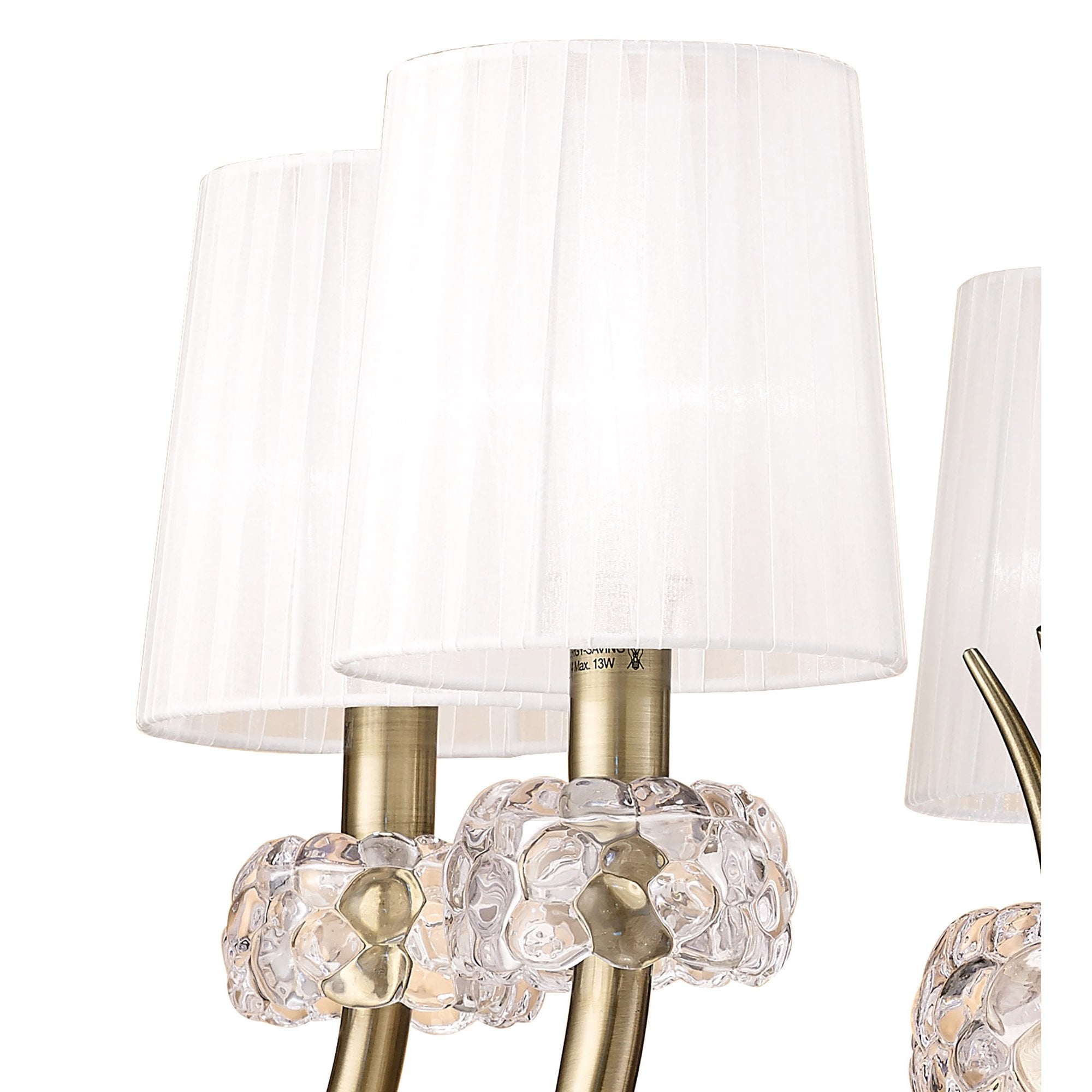 M4631AB/WS Loewe Pendant 5 Light E14 Antique Brass White Shades
