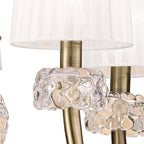 M4631AB/WS Loewe Pendant 5 Light E14 Antique Brass White Shades