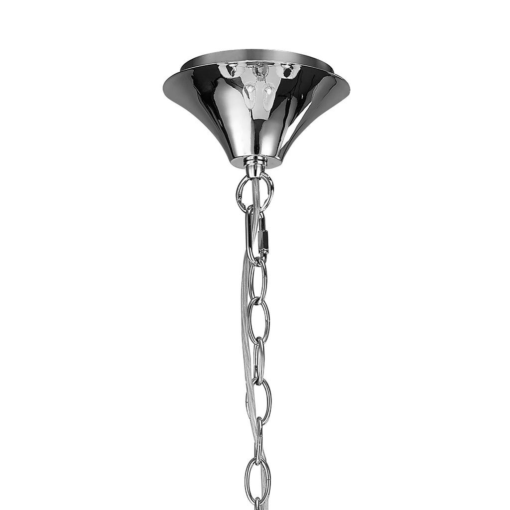 M4632/CS Loewe Slim Pendant 5 Light E14 Polished Chrome Cream Shades
