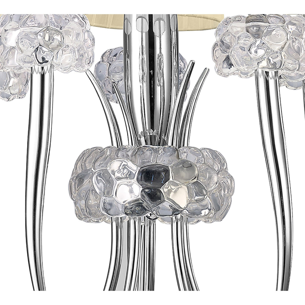 M4632/CS Loewe Slim Pendant 5 Light E14 Polished Chrome Cream Shades