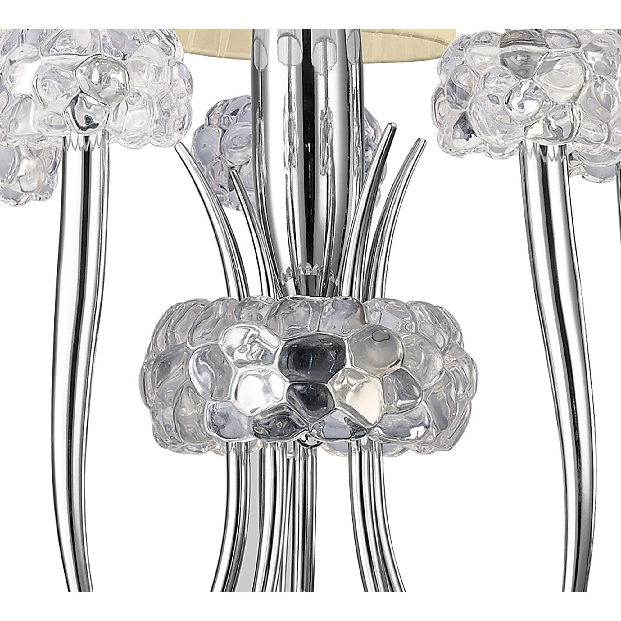 M4632/CS Loewe Slim Pendant 5 Light E14 Polished Chrome Cream Shades