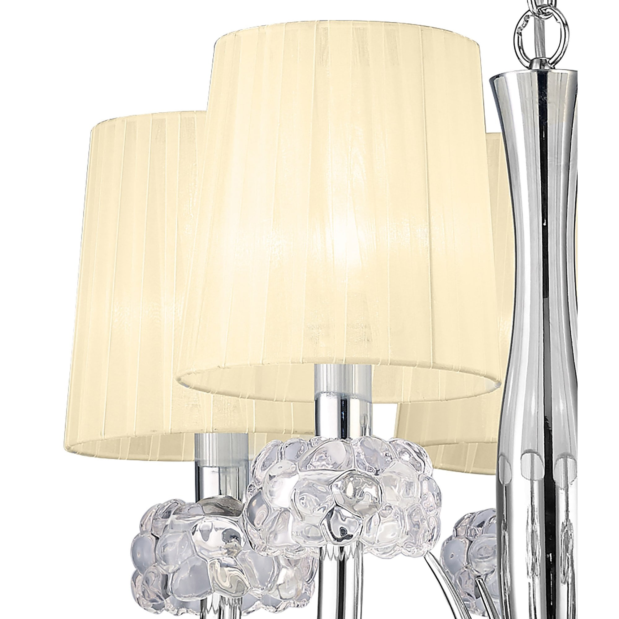 M4632/CS Loewe Slim Pendant 5 Light E14 Polished Chrome Cream Shades