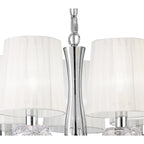 M4632 Loewe Slim Pendant 5 Light E14 Polished Chrome White Shades