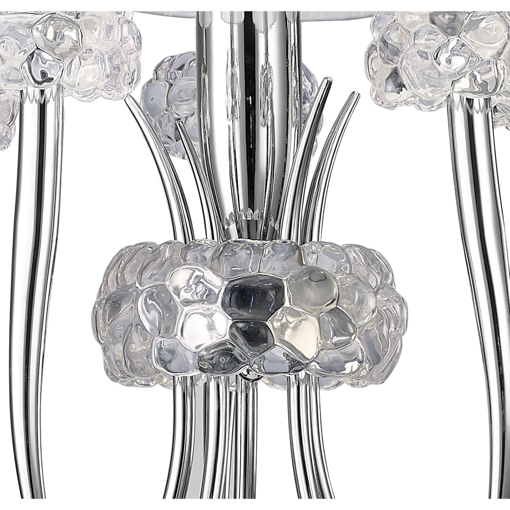M4632 Loewe Slim Pendant 5 Light E14 Polished Chrome White Shades