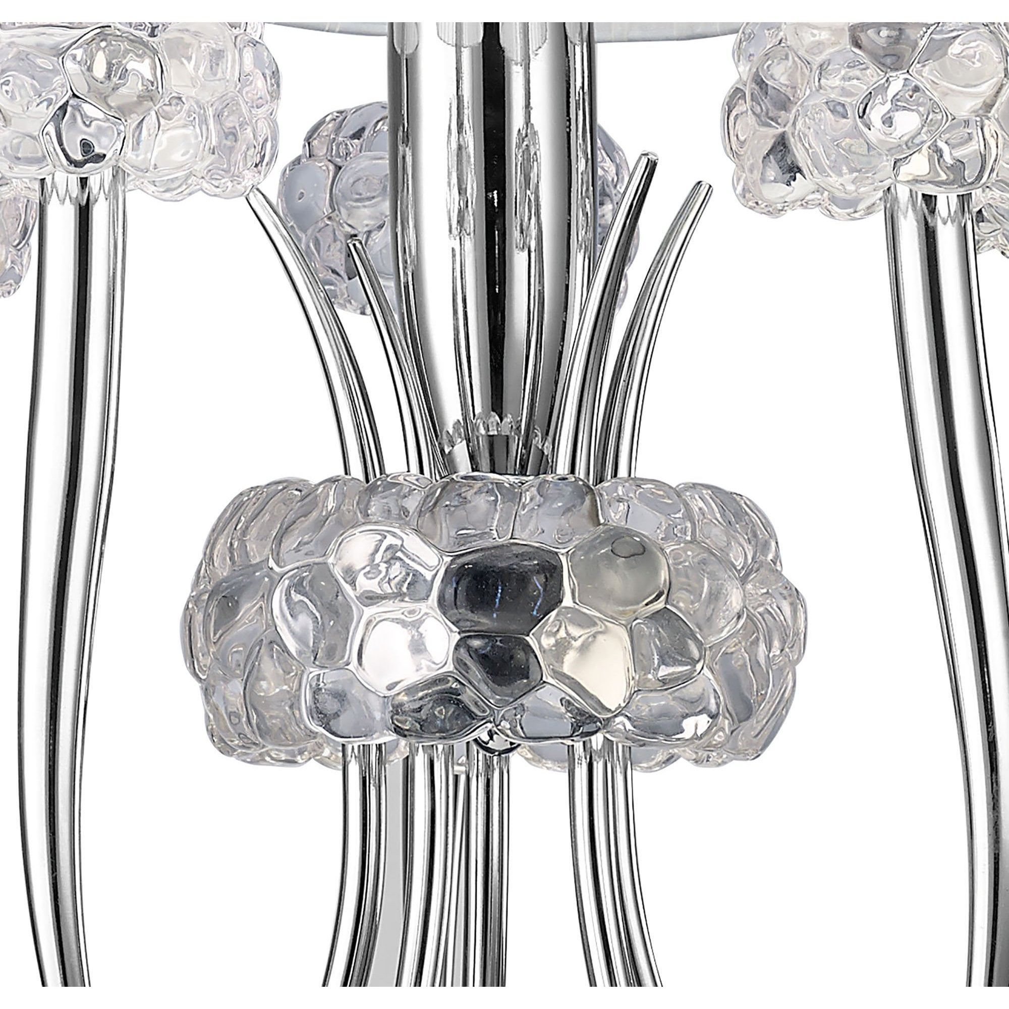 M4632 Loewe Slim Pendant 5 Light E14 Polished Chrome White Shades