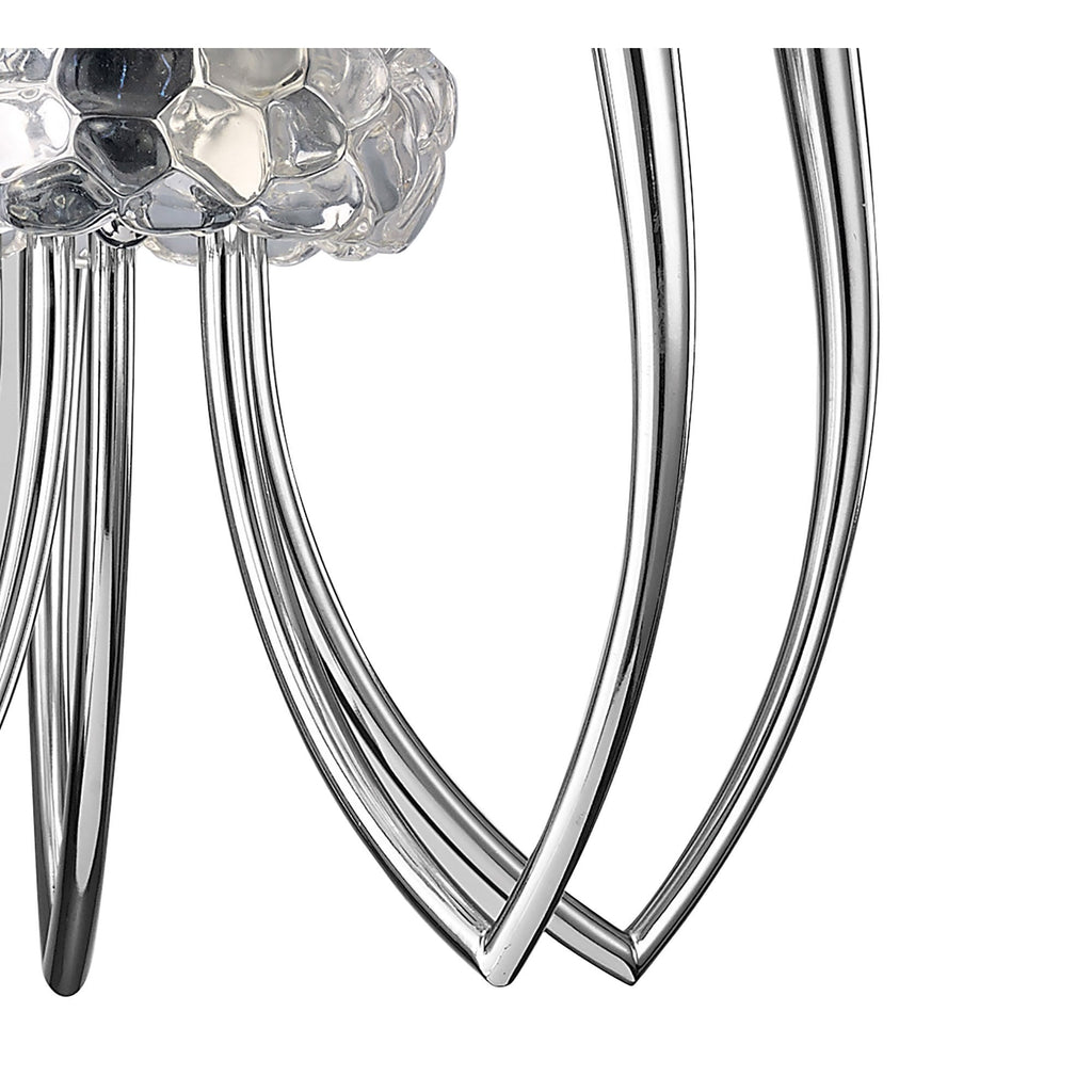 M4632 Loewe Slim Pendant 5 Light E14 Polished Chrome White Shades