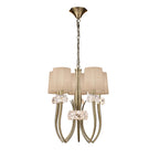 M4632AB/SB Loewe Slim Pendant 5 Light E14 Antique Brass Soft Bronze Shades
