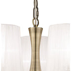 M4632AB/WS Loewe Slim Pendant 5 Light E14 Antique Brass White Shades