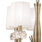 M4632AB/WS Loewe Slim Pendant 5 Light E14 Antique Brass White Shades