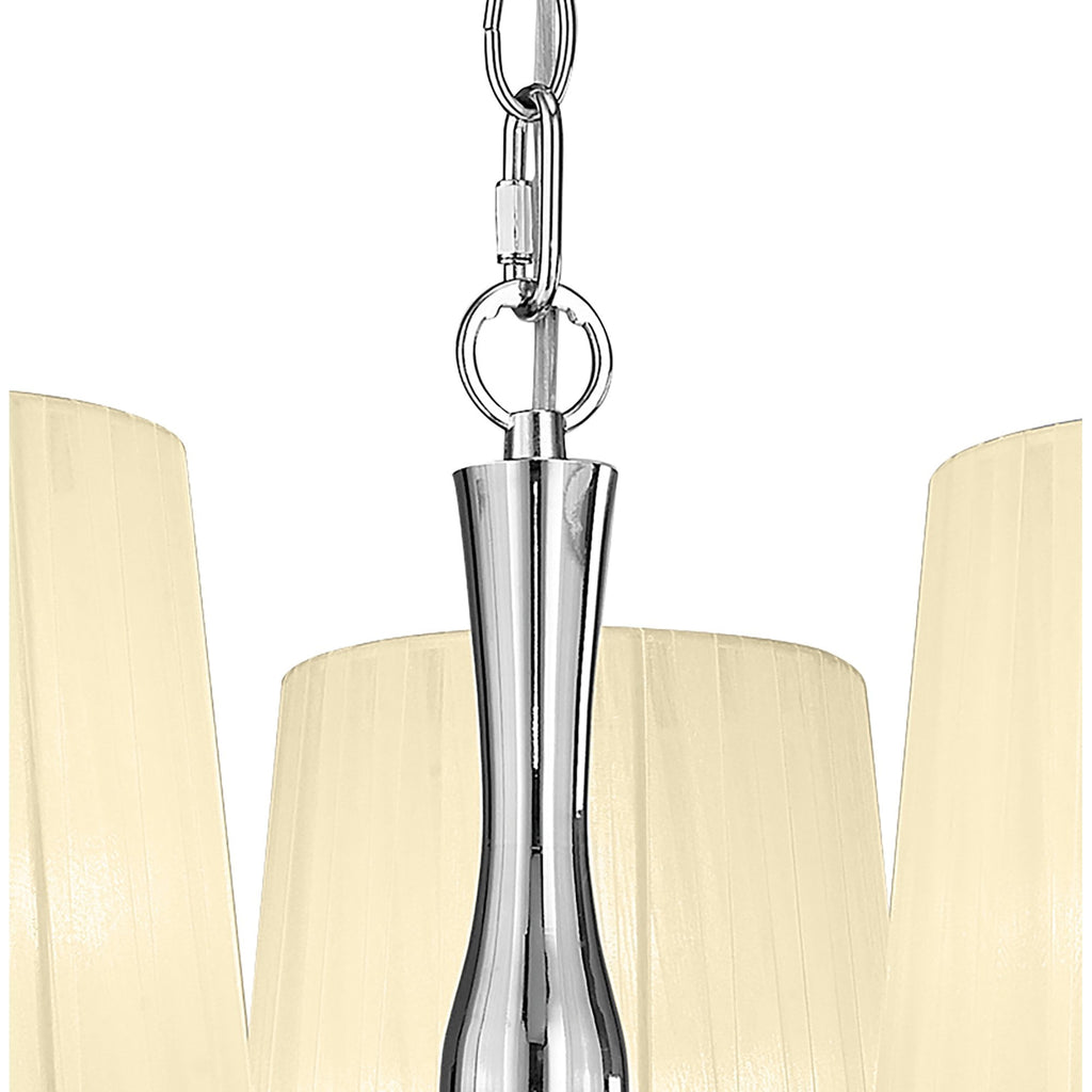 M4633/CS Loewe Pendant 3 Light E14 Polished Chrome Cream Shades