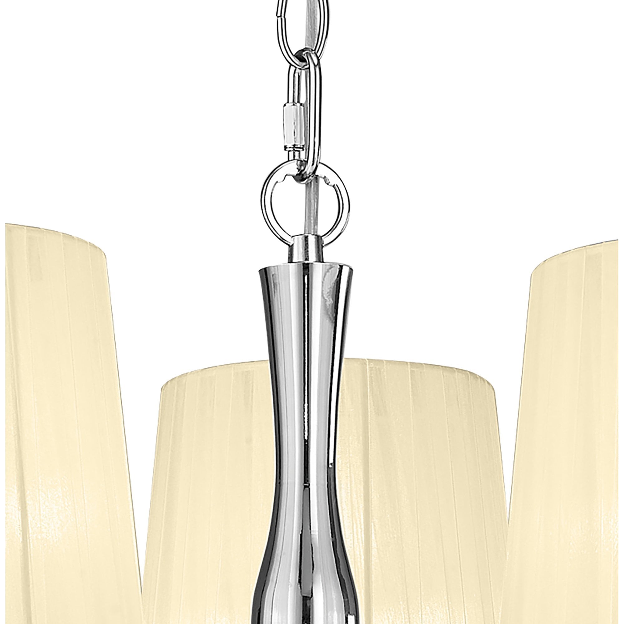 M4633/CS Loewe Pendant 3 Light E14 Polished Chrome Cream Shades
