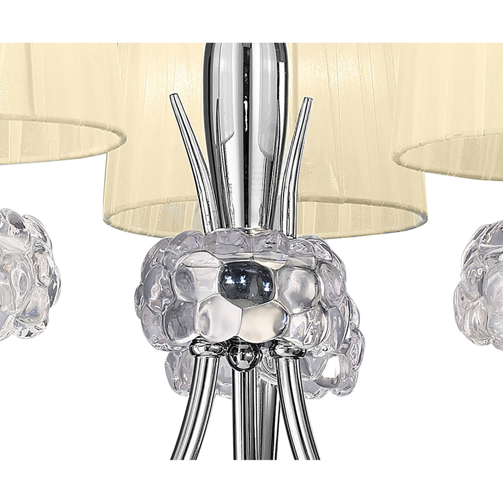 M4633/CS Loewe Pendant 3 Light E14 Polished Chrome Cream Shades