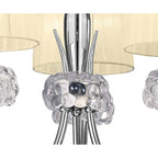 M4633/CS Loewe Pendant 3 Light E14 Polished Chrome Cream Shades