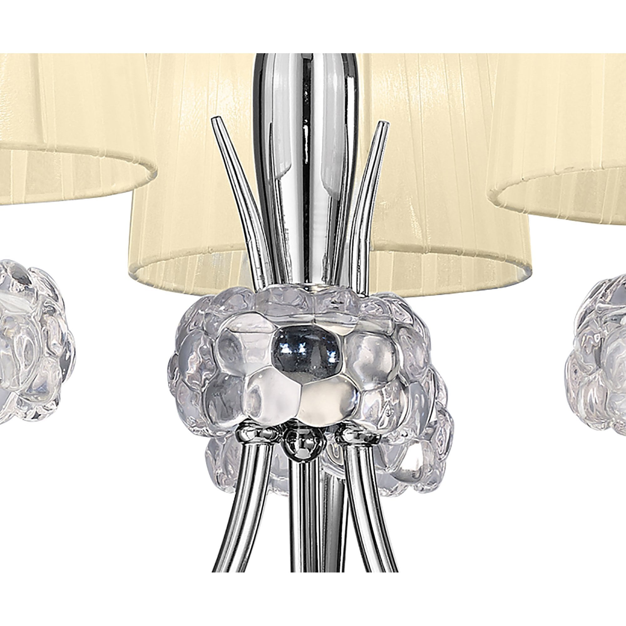 M4633/CS Loewe Pendant 3 Light E14 Polished Chrome Cream Shades