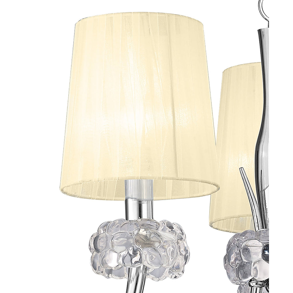 M4633/CS Loewe Pendant 3 Light E14 Polished Chrome Cream Shades