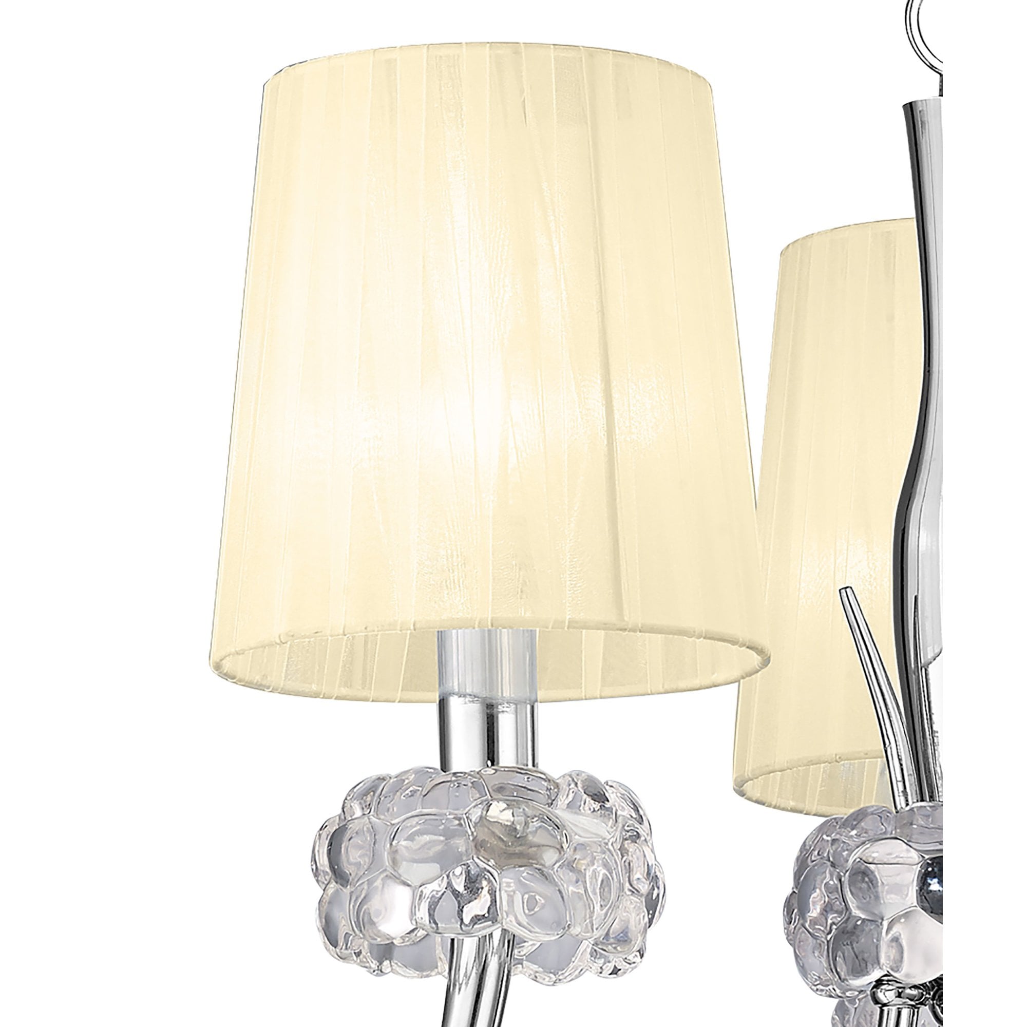 M4633/CS Loewe Pendant 3 Light E14 Polished Chrome Cream Shades