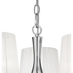 M4633 Loewe Pendant 3 Light E14 Polished Chrome White Shades