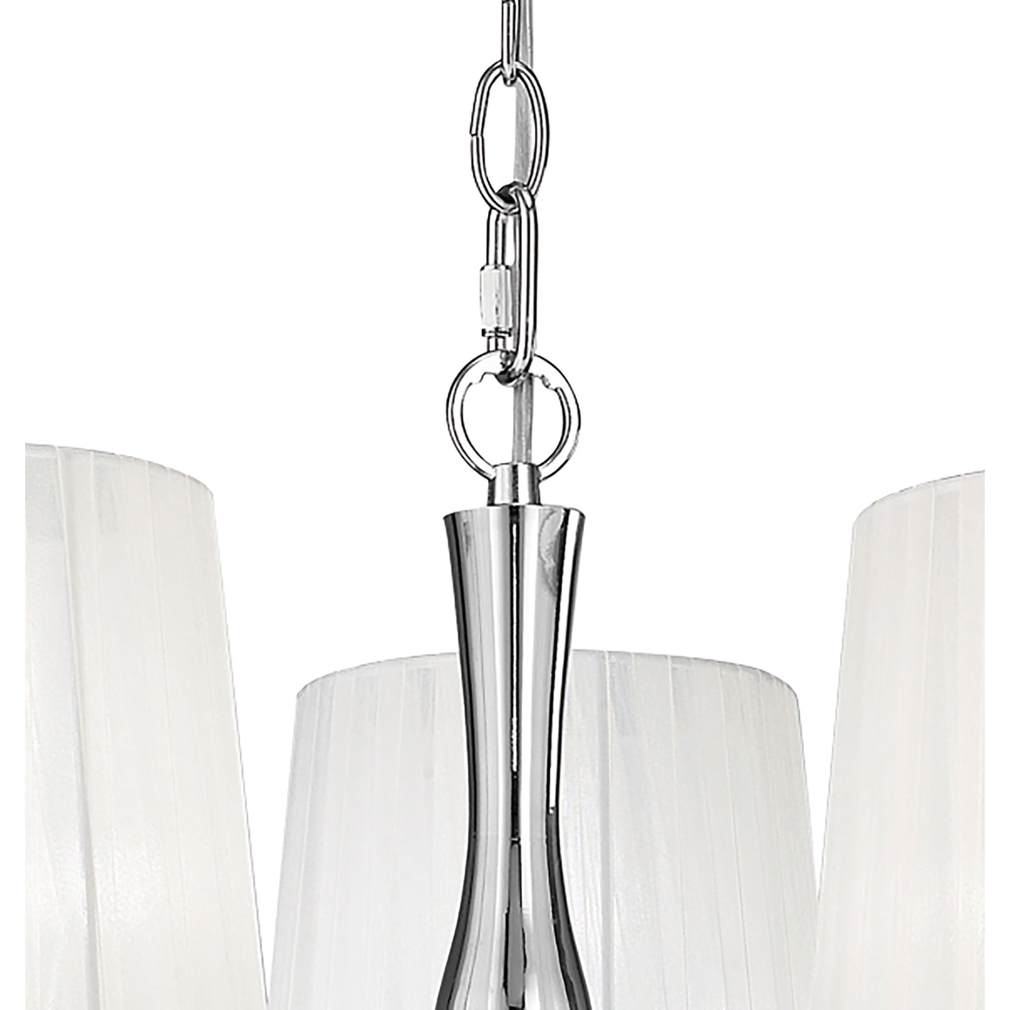 M4633 Loewe Pendant 3 Light E14 Polished Chrome White Shades