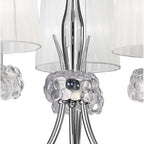 M4633 Loewe Pendant 3 Light E14 Polished Chrome White Shades
