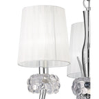 M4633 Loewe Pendant 3 Light E14 Polished Chrome White Shades
